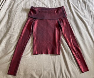 Top Zara Metalizado Rojo