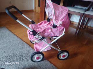 Carrito de Muñecas Rosa con Lunares