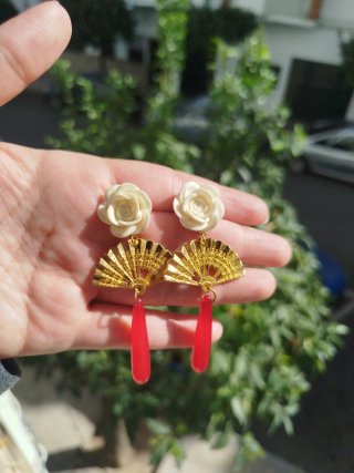 Pendientes de Flamenca con Abanico