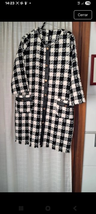 Vestido de Invierno Cuadros Blanco y Negro