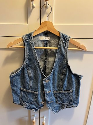 Chaleco vaquero Mango azul