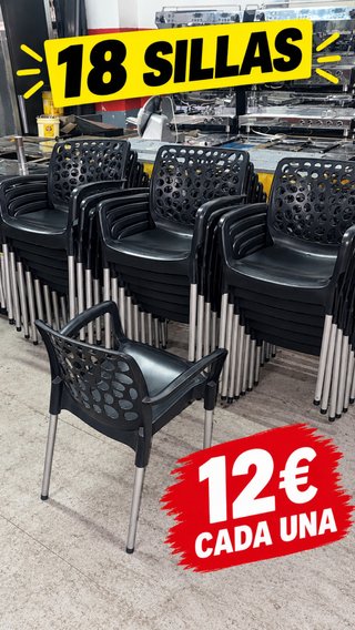 18 Sillas de Terraza para Jardín o Bar a 12€ cada