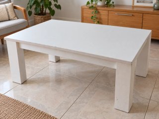 Mesa de Centro Elevable y Extensible Blanca