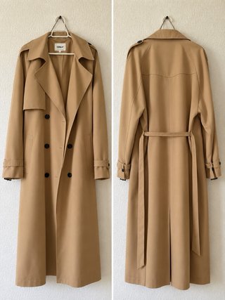 Gabardina larga beige ONLY talla M
