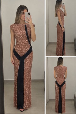 Vestido largo elegante estampado