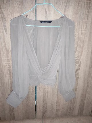 Blusa Zara Gris Talla xs