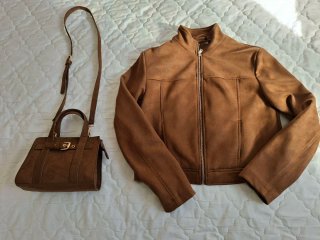 Conjunto de chaqueta y bolso marrón Oferta!!