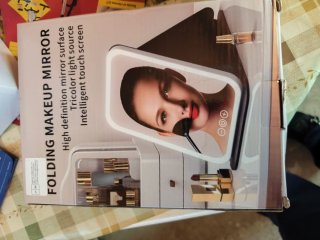 Espejo de Maquillaje Plegable con Luz