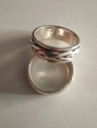Anillo Antiestrés Trenzado Plata de ley 925