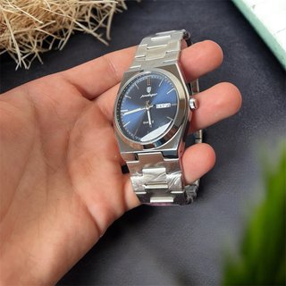 Reloj Poedegar Plateado y Azul