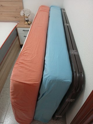 2 Colchones y 2 Somieres de Lamas 90cm