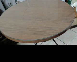 Mesa camilla redonda con cristal