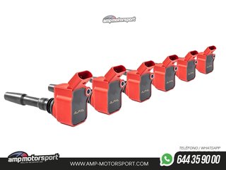 KIT DE 6 BOBINAS DE ENCENDIDO ALPHA COMPETITION AUDI S4 / RS4 B9 / S5 / RS5 F5 - 2.9 / 3.0 TFSI - ROJO