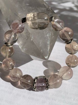 Pulsera de Fluorita, Amatista con "dientes de oro"