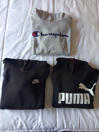 Lote 3 Sudaderas Champion, Nike y Puma