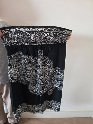 Vestido Palabra de Honor Estampado Talla M