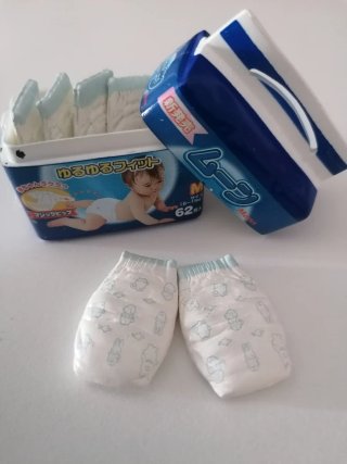 Pañales en miniatura escala 1/6 para muñecas