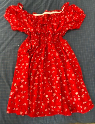 Vestido Rojo Estampado Flores