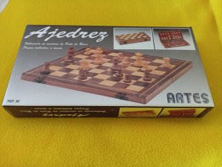Juego de Ajedrez Artesanal Madera Palo Rosa