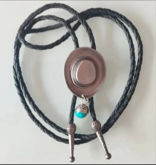 Bolo-tie unisex Sombrero y bola turquesa