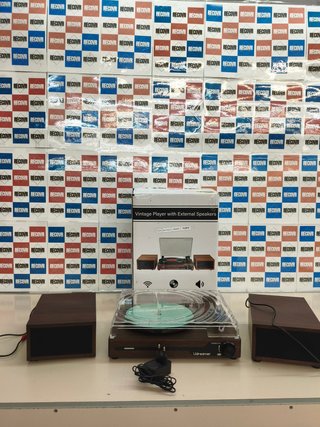Udreamer Platino, tocadiscos Bluetooth 5.3, 2 altavoces, café