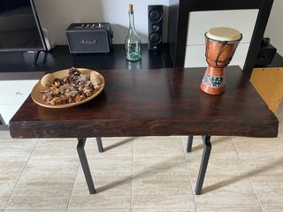 Mesa de centro rústico de madera maciza