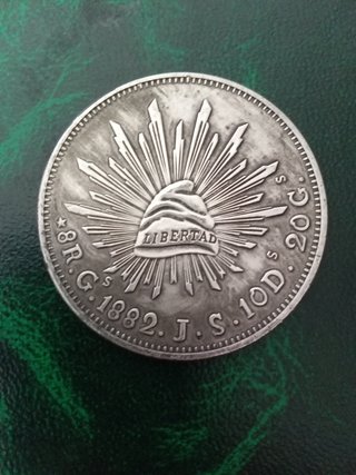 Moneda de plata,8 Reales Mexico 1882