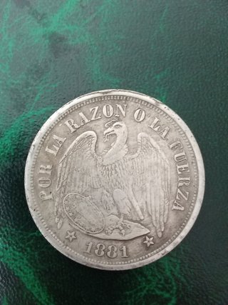 Moneda de plata, Chile 1 Peso 1881