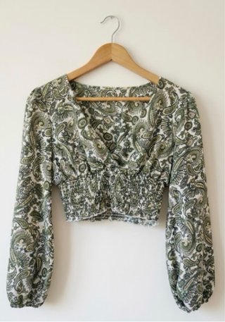 Blusa Estampada de Manga Larga