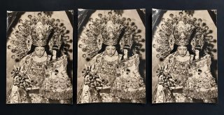 Lote 3 fotografías antiguas Virgen Desamparados