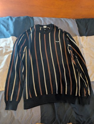 Jersey Volcom Rayas Negro y Marrón