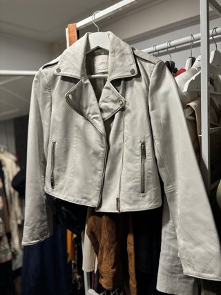 Chaqueta de cuero Mango gris Talla XS