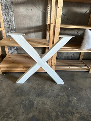 Pata de Mesa Metálica en X Blanca