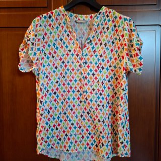 Blusa Estampada Multicolor Talla XL