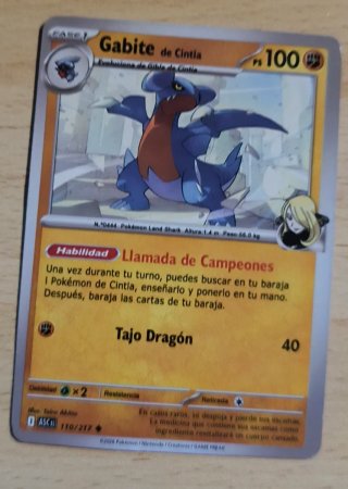 Carta Pokémon Gabite de Cintia