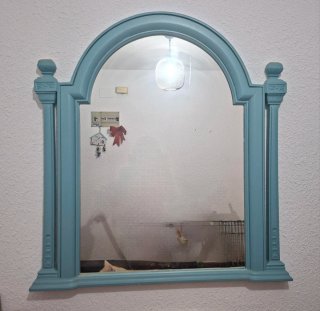 Espejo de Pared con Marco de Madera Azul