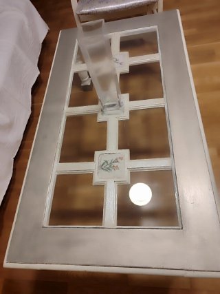 Mesa de Salón Baja de Madera y Cristal