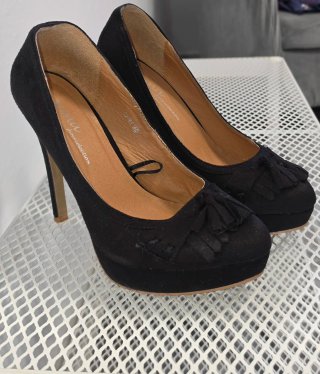 Zapatos de Tacón Negros Talla 40 piel ante atercio