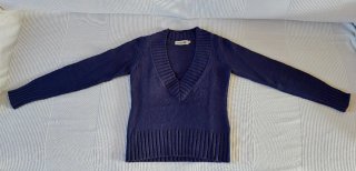 Jersey de punto azul mujer T40