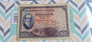 Billete 50 Pesetas 1927 Resello República