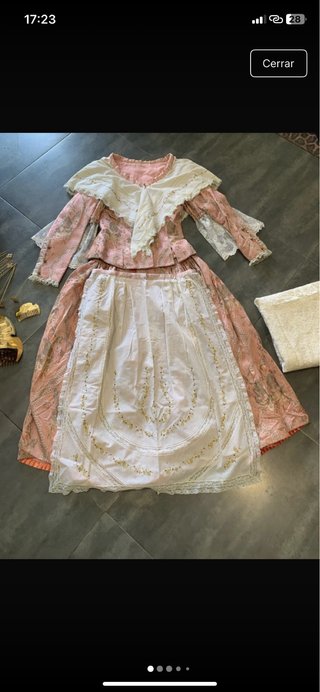 Traje de Fallera Rosa y Blanco