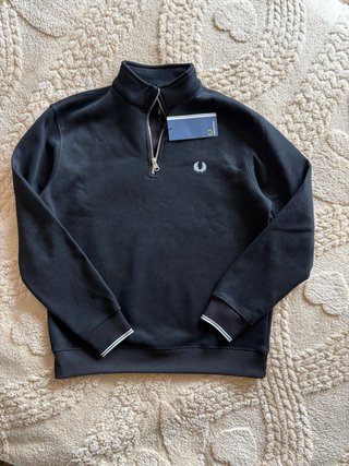 Jersey Fred Perry Negro con Cremallera