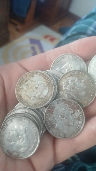 Lote de monedas de plata Filipinas 50c