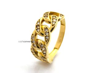 sortija oro 18k con piedra con circonita