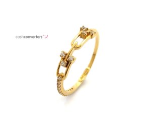 sortija oro 18k con piedra con circonita