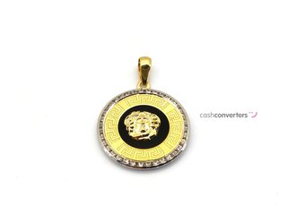 colgante oro 18k con piedra con circonita,onix