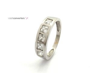 anillo oro 18k con piedra con circonita