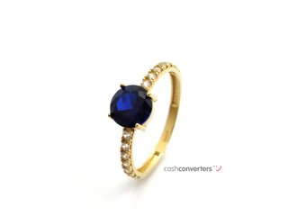 anillo oro 18k con piedra con circonita