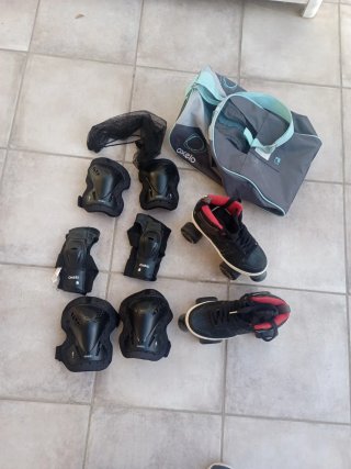 Patines Oxelo Talla 37 con Protecciones y Bolsa