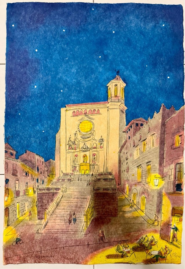 Litografía Girona de Josep Moscardó